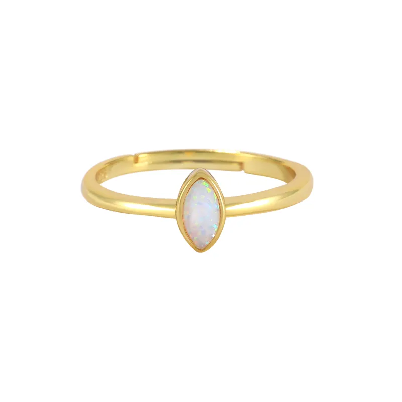 Oblong Opal Gemstone Ring