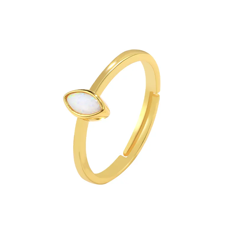 Oblong Opal Gemstone Ring