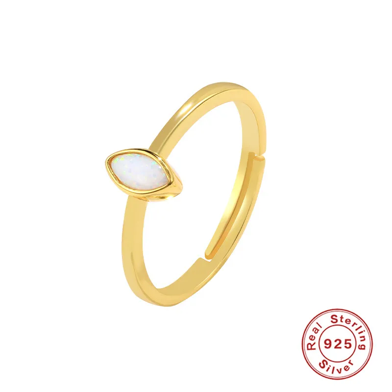 Oblong Opal Gemstone Ring
