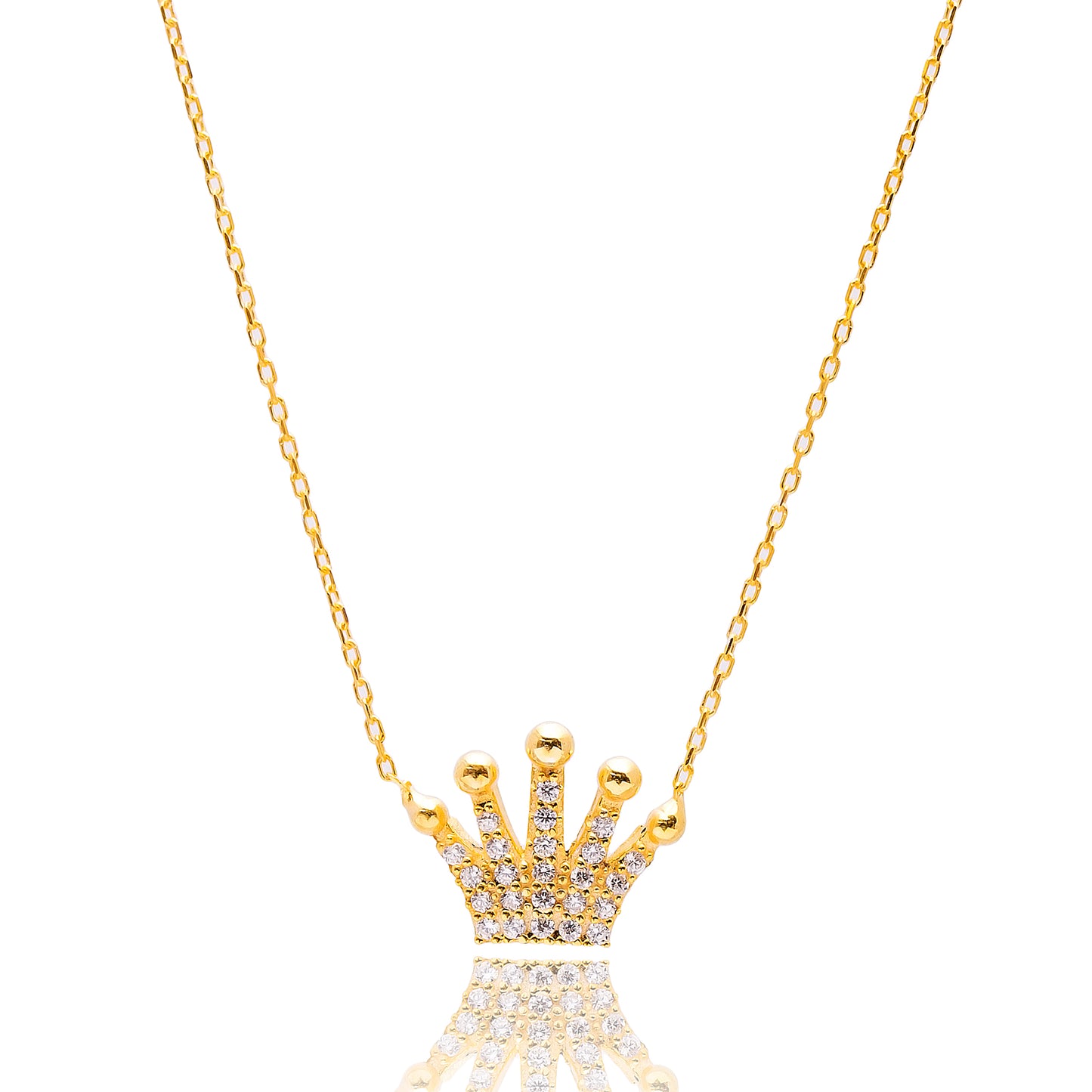 Simple Queen Crown Sterling Silver Necklace