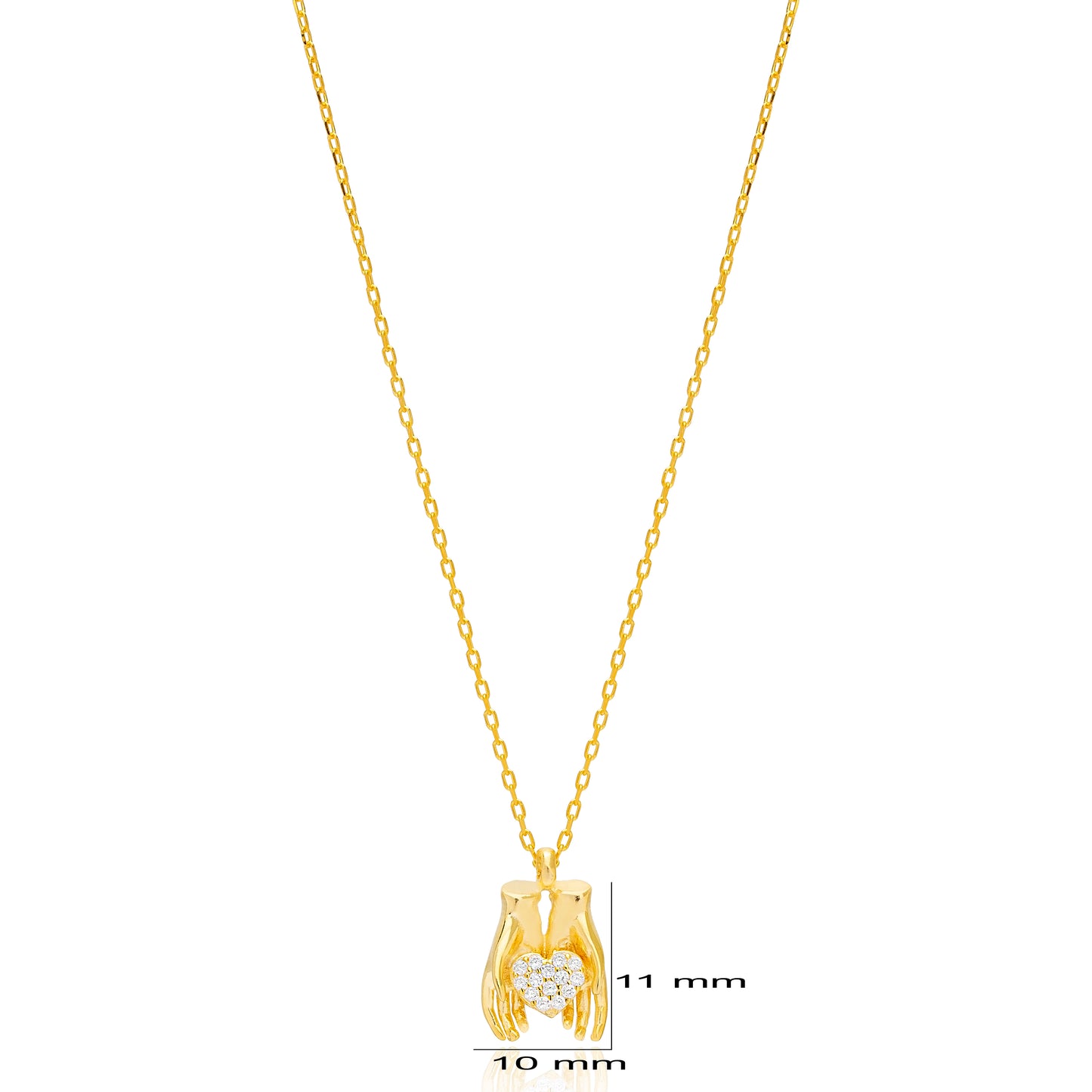 Hands with Heart Sterling Silver (Gold)