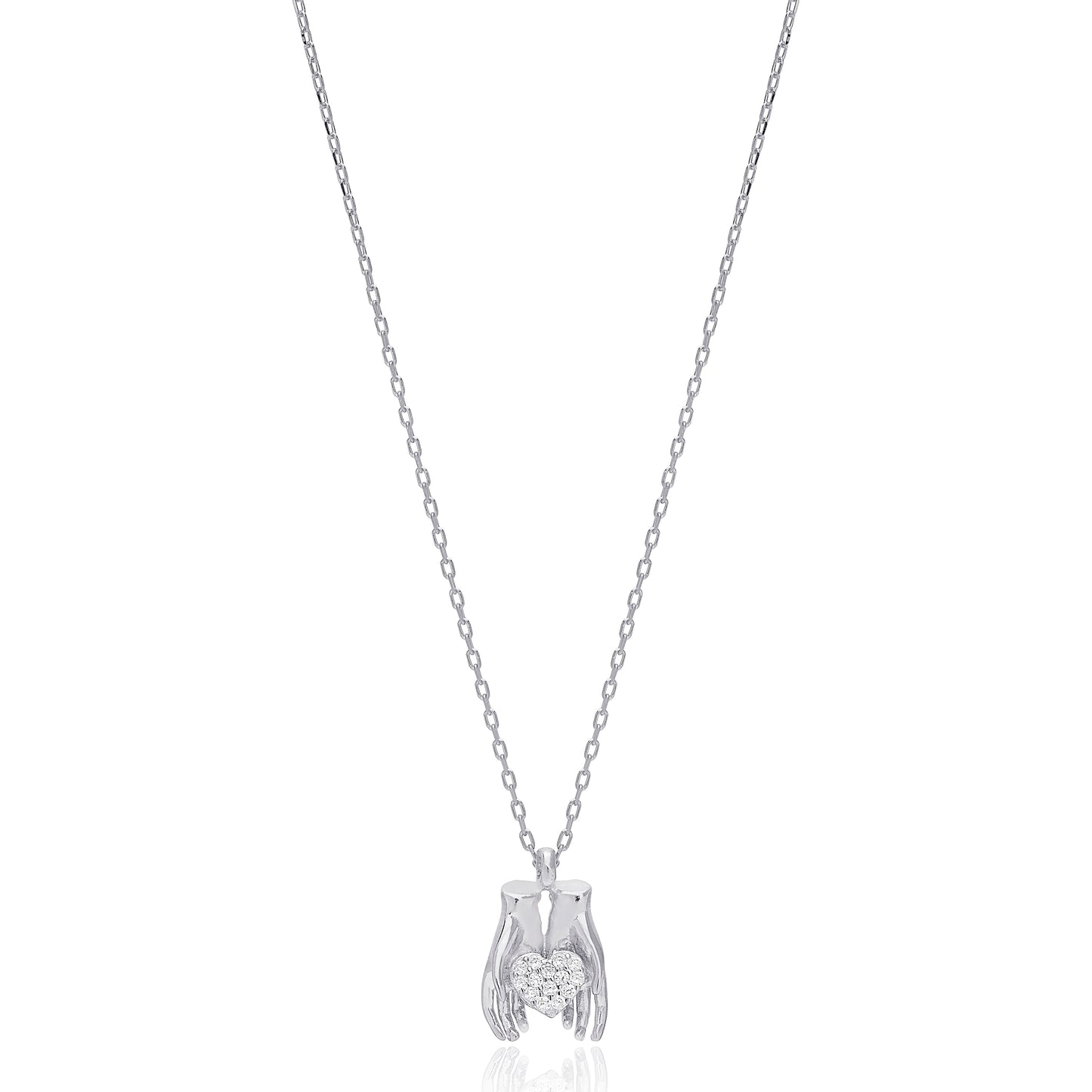 Hands with Heart Sterling Silver (Gold)