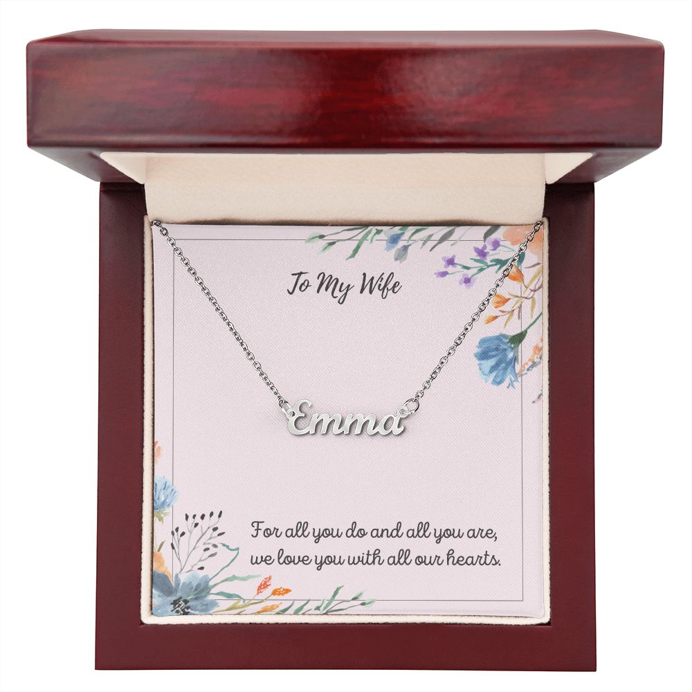 Custom Name Necklace To My Wife