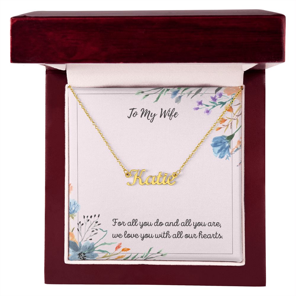 Custom Name Necklace To My Wife