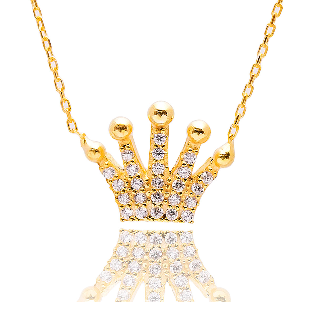 Simple Queen Crown Sterling Silver Necklace