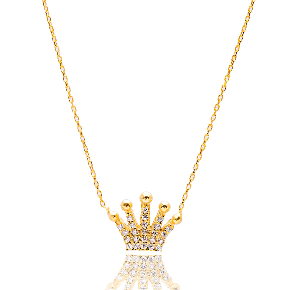 Simple Queen Crown Sterling Silver Necklace