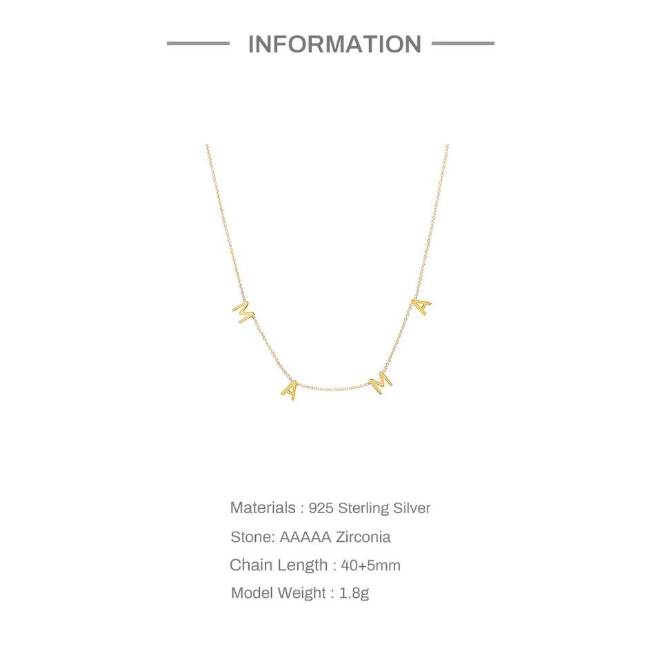 Mother's Day Mama Necklace (Silver)