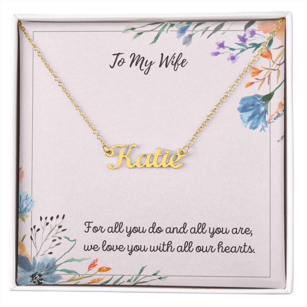 Custom Name Necklace To My Wife