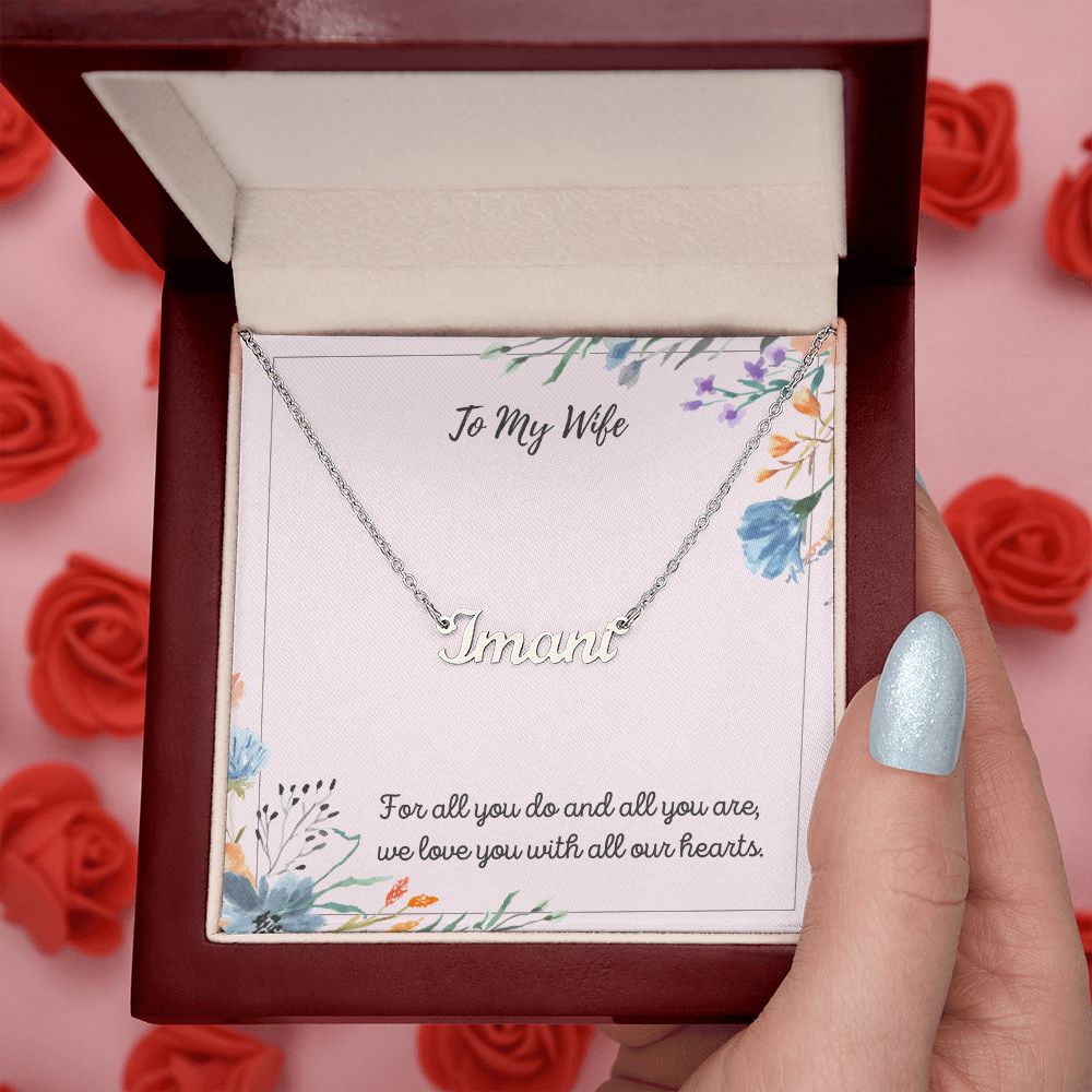 Custom Name Necklace To My Wife